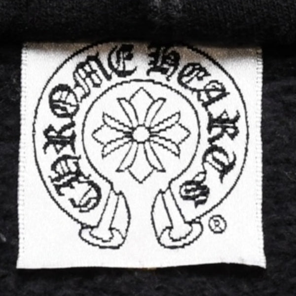 CHROME HEARTS クロムハーツ ジップアップフーディー サイズXS フローラルクロス CHプラス ダガー ブラック 美品 中古 4a002867