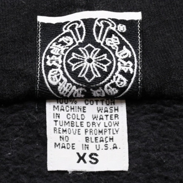 CHROME HEARTS クロムハーツ ジップアップフーディー サイズXS フローラルクロス CHプラス ダガー ブラック 美品 中古 4a002867