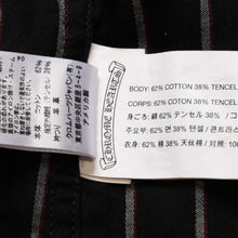 画像をギャラリービューアに読み込む, CHROME HEARTS クロムハーツ ジップアップ 半袖シャツ サイズM ダガー クロスボール ストライプ シルバー925 ブラック 美品 中古 4a002528