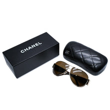 画像をギャラリービューアに読み込む, 極美品 CHANEL シャネル アビエーター サングラス ココマーク メタルフレーム 4128 ティアドロップ ブラウン ゴールド金具 中古 4a002481