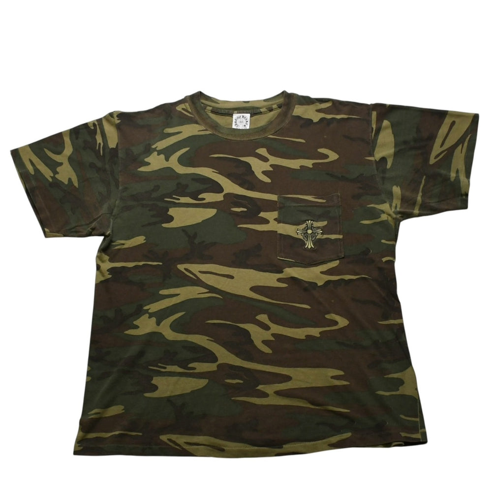 CHROME HEARTS Old CH Cross Short Sleeve T-shirt Size L Camouflage Pattern Embroidery Logo Multicolor Good Condition Used 4a002868