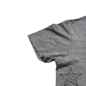 CHROME HEARTS クロムハーツ Vネック 半袖Tシャツ サイズL ホースシュー オールドイングリッシュロゴ スター 霜降りグレー 美品 中古 4a002861