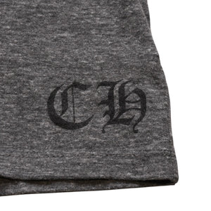 CHROME HEARTS クロムハーツ Vネック 半袖Tシャツ サイズL ホースシュー オールドイングリッシュロゴ スター 霜降りグレー 美品 中古 4a002861