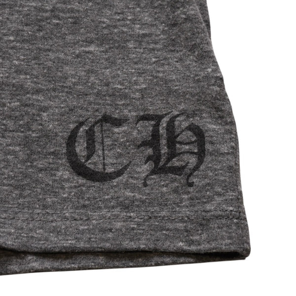 CHROME HEARTS クロムハーツ Vネック 半袖Tシャツ サイズL ホースシュー オールドイングリッシュロゴ スター 霜降りグレー 美品 中古 4a002861