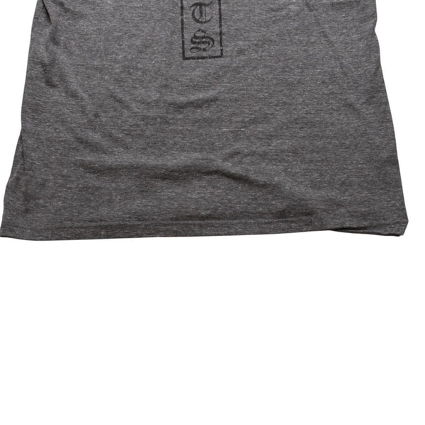 CHROME HEARTS クロムハーツ Vネック 半袖Tシャツ サイズL ホースシュー オールドイングリッシュロゴ スター 霜降りグレー 美品 中古 4a002861