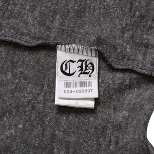 CHROME HEARTS クロムハーツ Vネック 半袖Tシャツ サイズL ホースシュー オールドイングリッシュロゴ スター 霜降りグレー 美品 中古 4a002861