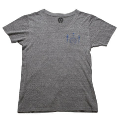 CHROME HEARTS クロムハーツ × FOTI フォティ ミスラーレン Vネック半袖Tシャツ サイズL ジャービス ラメ 霜降りグレー 美品 中古 4a002862