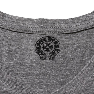 CHROME HEARTS クロムハーツ × FOTI フォティ ミスラーレン Vネック半袖Tシャツ サイズL ジャービス ラメ 霜降りグレー 美品 中古 4a002862