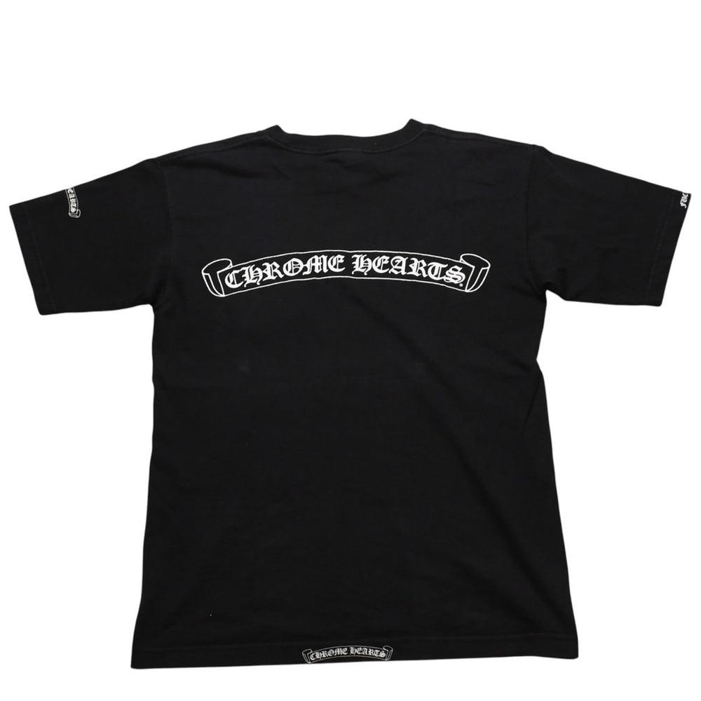 CHROME HEARTS クロムハーツ スクロールラベルロゴ 半袖Tシャツ サイズM オールドイングリッシュロゴ ブラック 美品 中古 4a002866