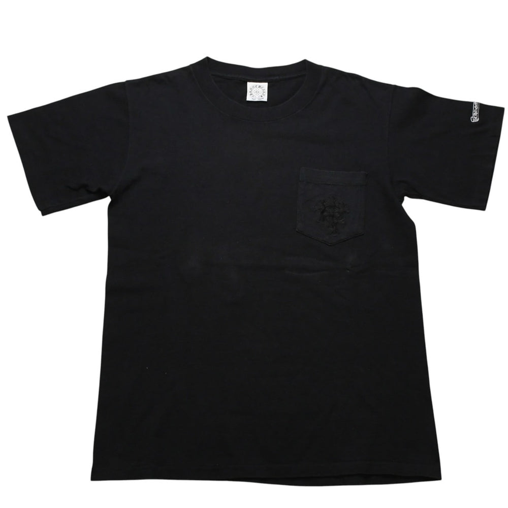 CHROME HEARTS クロムハーツ セメタリークロス 半袖Tシャツ サイズM スクロールラベルロゴ シングルステッチ ブラック 美品 中古 4a002865