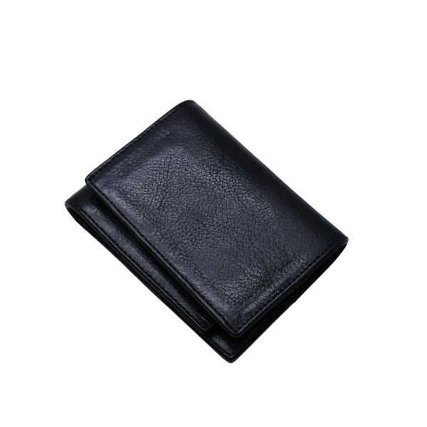CHROME HEARTS クロムハーツ レザーカードケース 三つ折り スクロールラベルロゴ シルバー925 ブラック 美品 中古 4a002870
