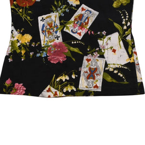 Christian Dior クリスチャンディオール 半袖Tシャツ 2A12155020 サイズ36 ボタニカル トランプ 総柄 ヴィンテージ 美品 中古 4a002872