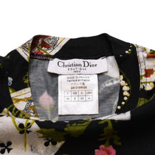 画像をギャラリービューアに読み込む, Christian Dior クリスチャンディオール 半袖Tシャツ 2A12155020 サイズ36 ボタニカル トランプ 総柄 ヴィンテージ 美品 中古 4a002872
