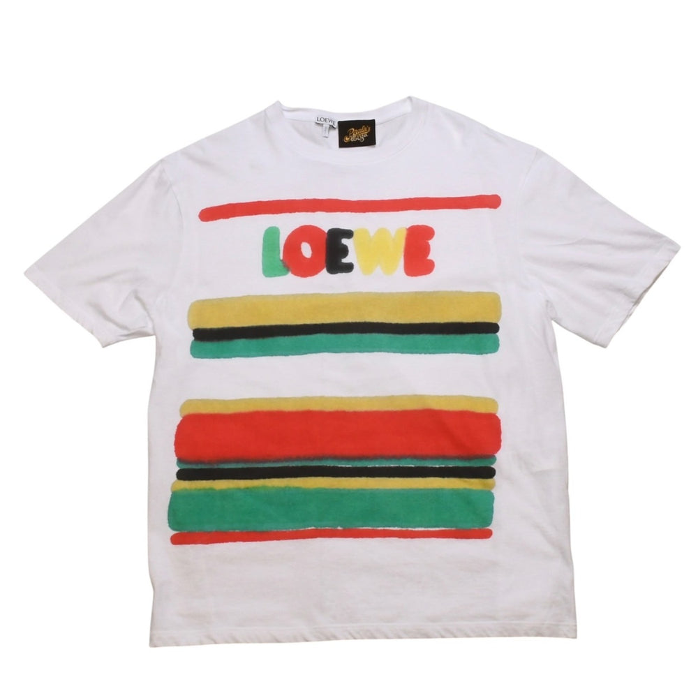 極美品 LOEWE ロエベ Tシャツ 23SS Paula’s Ibiza プリント Tシャツ カットソー 半袖 白 ホワイト 中古 4a002594