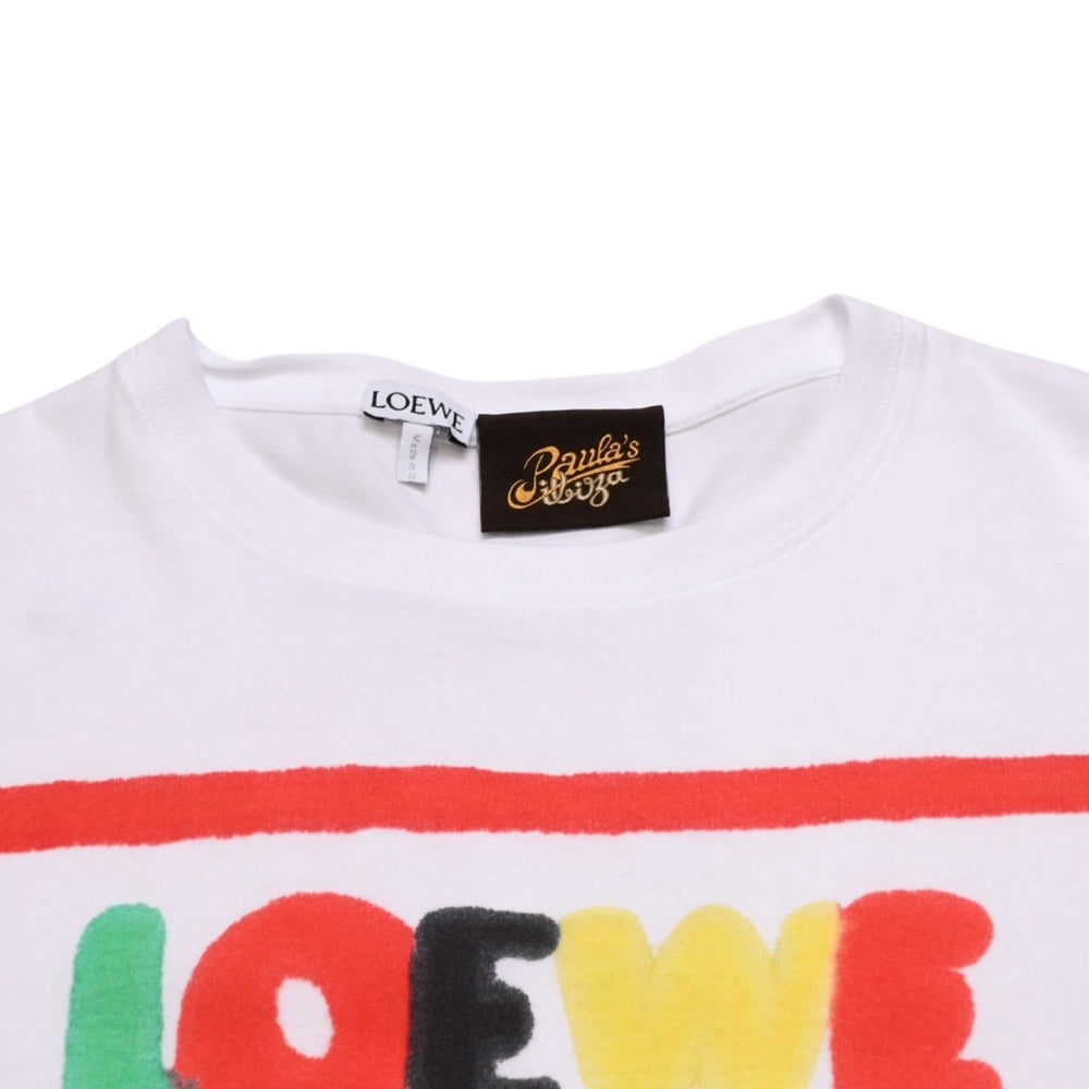 Very good condition LOEWE T-shirt 23SS Paula’s Ibiza print T-shirt cut and sewn short sleeve white white used 4a002594