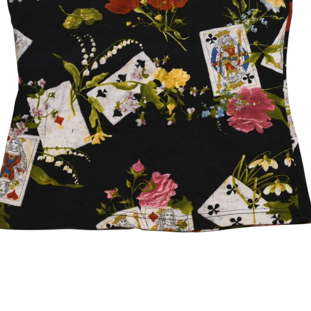 Christian Dior クリスチャンディオール 半袖Tシャツ 2A12155020 サイズ36 ボタニカル トランプ 総柄 ヴィンテージ 美品 中古 4a002872