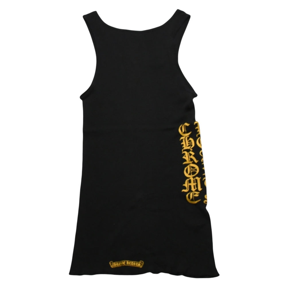 CHROME HEARTS Tank Top Sleeveless Size L Vine Dagger Old English Logo Black Good Condition Used 4a002558