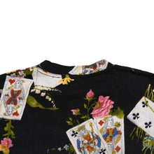 画像をギャラリービューアに読み込む, Christian Dior クリスチャンディオール 半袖Tシャツ 2A12155020 サイズ36 ボタニカル トランプ 総柄 ヴィンテージ 美品 中古 4a002872