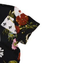 画像をギャラリービューアに読み込む, Christian Dior クリスチャンディオール 半袖Tシャツ 2A12155020 サイズ36 ボタニカル トランプ 総柄 ヴィンテージ 美品 中古 4a002872