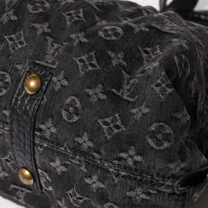 LOUIS VUITTON ルイヴィトン ネオカヴィ MM ハンドバッグ M95351 モノグラム デニム ブラック 2WAY ゴールド金具 美品 中古 4a002877