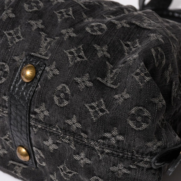 LOUIS VUITTON ルイヴィトン ネオカヴィ MM ハンドバッグ M95351 モノグラム デニム ブラック 2WAY ゴールド金具 美品 中古 4a002877