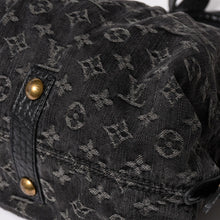 画像をギャラリービューアに読み込む, LOUIS VUITTON ルイヴィトン ネオカヴィ MM ハンドバッグ M95351 モノグラム デニム ブラック 2WAY ゴールド金具 美品 中古 4a002877