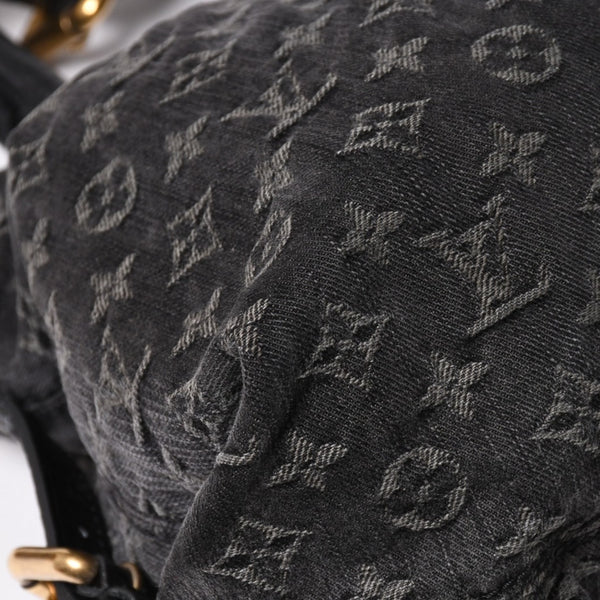 LOUIS VUITTON ルイヴィトン ネオカヴィ MM ハンドバッグ M95351 モノグラム デニム ブラック 2WAY ゴールド金具 美品 中古 4a002877