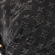 画像をギャラリービューアに読み込む, LOUIS VUITTON ルイヴィトン ネオカヴィ MM ハンドバッグ M95351 モノグラム デニム ブラック 2WAY ゴールド金具 美品 中古 4a002877