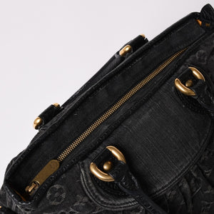 LOUIS VUITTON ルイヴィトン ネオカヴィ MM ハンドバッグ M95351 モノグラム デニム ブラック 2WAY ゴールド金具 美品 中古 4a002877