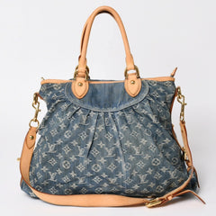 極美品 LOUIS VUITTON ルイヴィトン ハンドバッグ ネオカヴィGM M95350 モノグラムデニム ゴールド金具 中古 4a003035