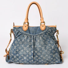 画像をギャラリービューアに読み込む, 極美品 LOUIS VUITTON ルイヴィトン ハンドバッグ ネオカヴィGM M95350 モノグラムデニム ゴールド金具 中古 4a003035