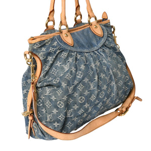 極美品 LOUIS VUITTON ルイヴィトン ハンドバッグ ネオカヴィGM M95350 モノグラムデニム ゴールド金具 中古 4a003035