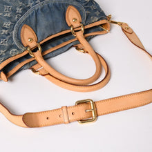 画像をギャラリービューアに読み込む, 極美品 LOUIS VUITTON ルイヴィトン ハンドバッグ ネオカヴィGM M95350 モノグラムデニム ゴールド金具 中古 4a003035