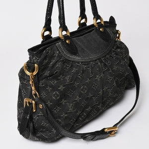 LOUIS VUITTON ルイヴィトン ネオカヴィ MM ハンドバッグ M95351 モノグラム デニム ブラック 2WAY ゴールド金具 美品 中古 4a002877