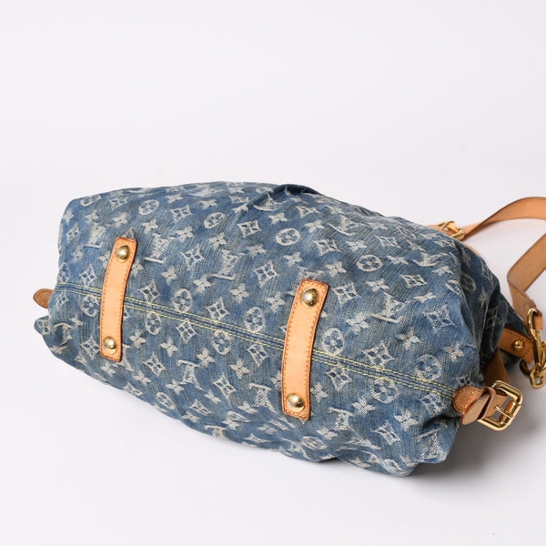 極美品 LOUIS VUITTON ルイヴィトン ハンドバッグ ネオカヴィGM M95350 モノグラムデニム ゴールド金具 中古 4a003035