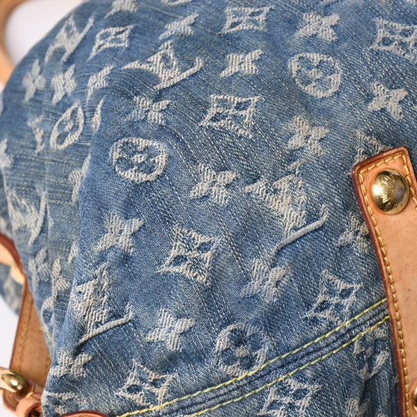 極美品 LOUIS VUITTON ルイヴィトン ハンドバッグ ネオカヴィGM M95350 モノグラムデニム ゴールド金具 中古 4a003035