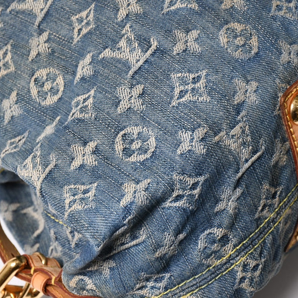 極美品 LOUIS VUITTON ルイヴィトン ハンドバッグ ネオカヴィGM M95350 モノグラムデニム ゴールド金具 中古 4a003035