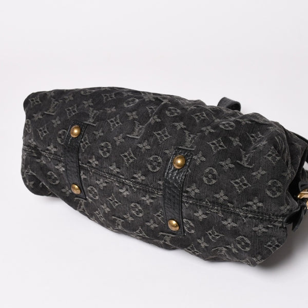 LOUIS VUITTON ルイヴィトン ネオカヴィ MM ハンドバッグ M95351 モノグラム デニム ブラック 2WAY ゴールド金具 美品 中古 4a002877