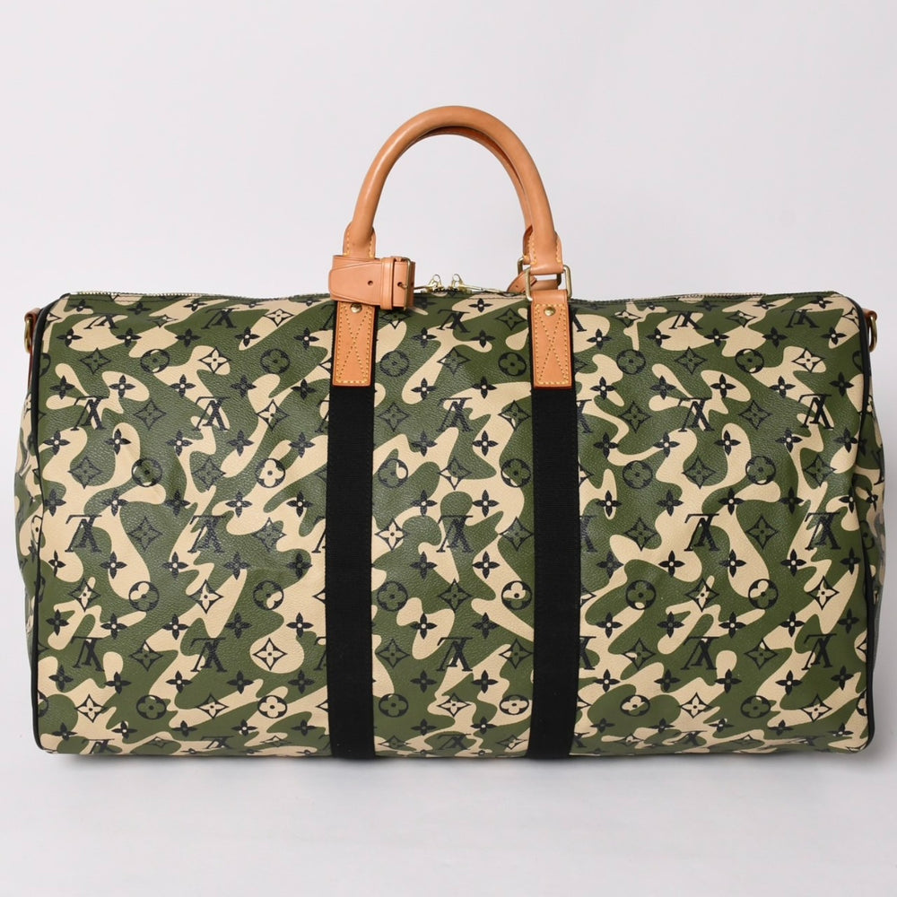極美品 LOUIS VUITTON ルイヴィトン ×村上隆 キーポルバンドリエール55 モノグラムモフラージュ M95774 ゴールド金具 中古 4a002879