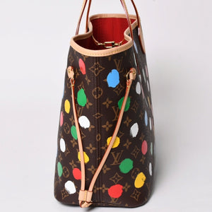 新品同様 LOUIS VUITTON ルイヴィトン LV×YK ネヴァーフルＭＭ M46381 草間彌生 モノグラム ブラウン 中古 4a002836