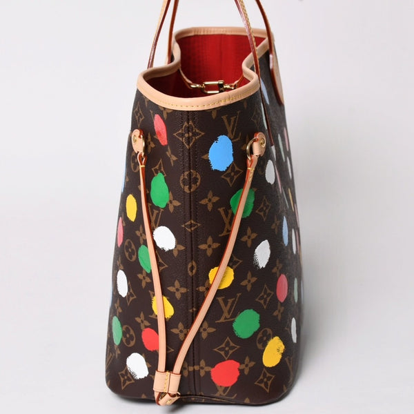 新品同様 LOUIS VUITTON ルイヴィトン LV×YK ネヴァーフルＭＭ M46381 草間彌生 モノグラム ブラウン 中古 4a002836