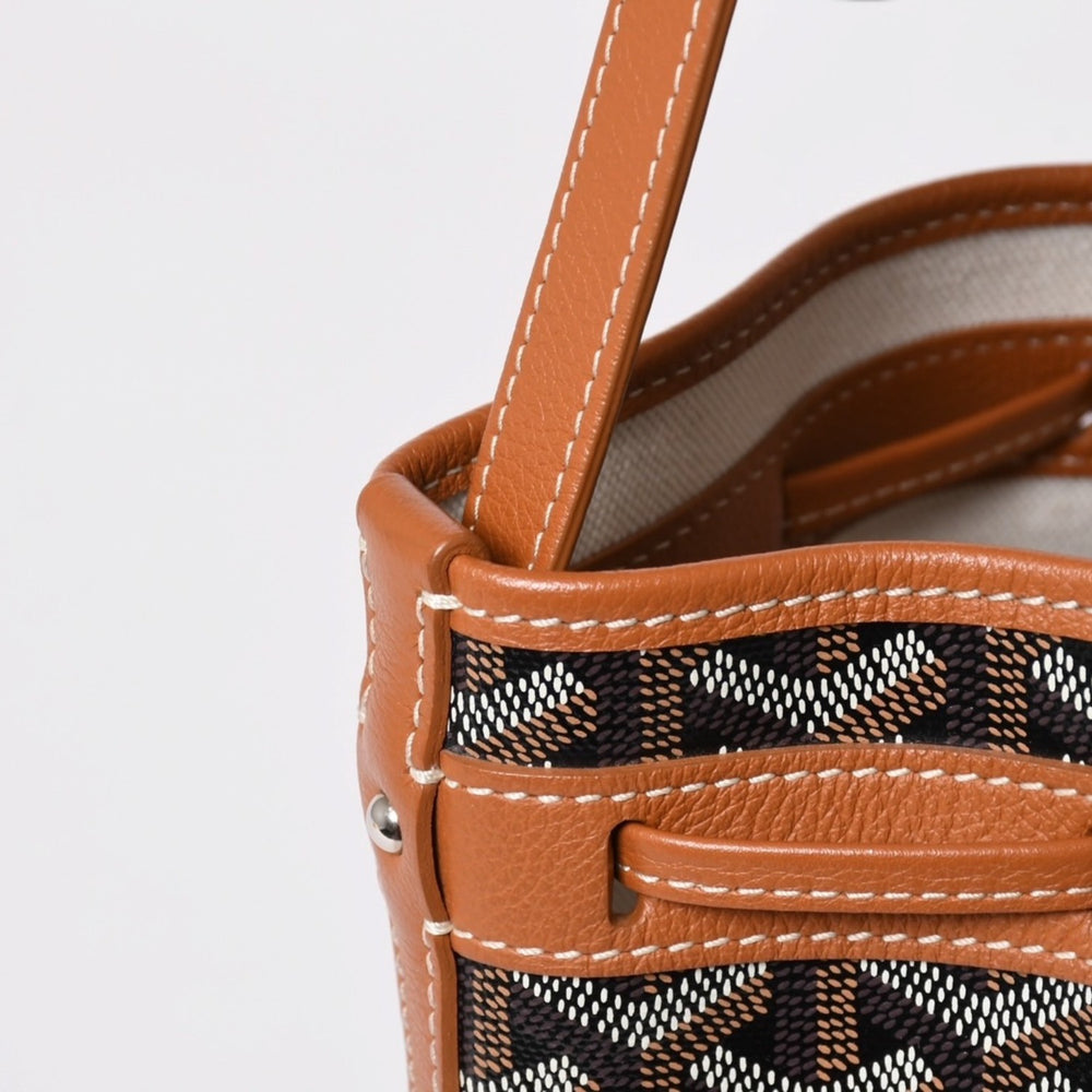 New and unused GOYARD Petitfro bucket bag brown shoulder bag coated canvas calfskin used 4a002823