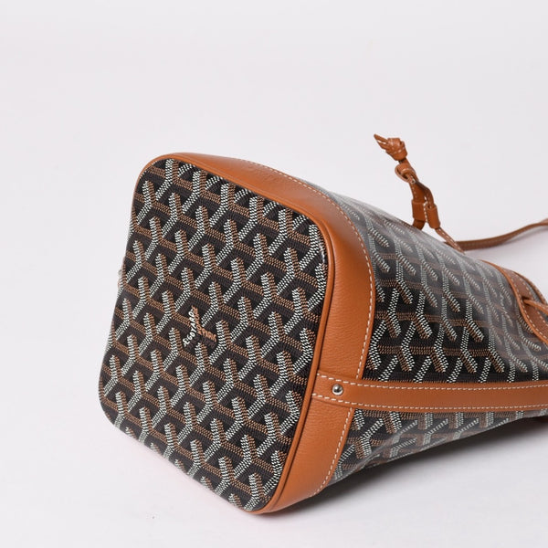 New and unused GOYARD Petitfro bucket bag brown shoulder bag coated canvas calfskin used 4a002823