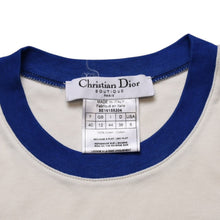 Load image into Gallery viewer, 極美品 Christian Dior クリスチャンディオール ヴィンテージ リンガーTシャツ ガリアーノ期 Tシャツ ホワイト ブルー 平成レトロデザイン 5E16155204 中古 4a002896