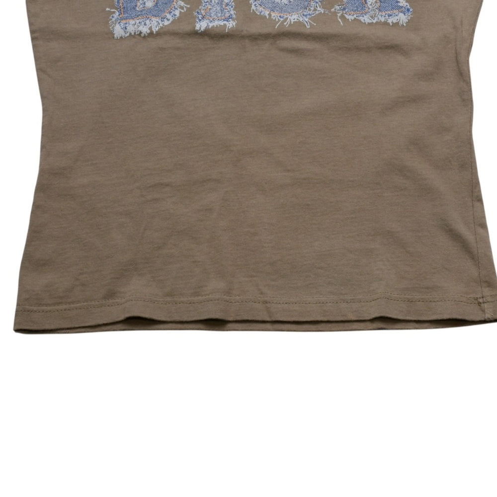 Christian Dior クリスチャンディオール タンクトップ 3P16155302 サイズ38 デニムロゴ サンドカーキ ガリアーノ期 美品 中古 4a002893
