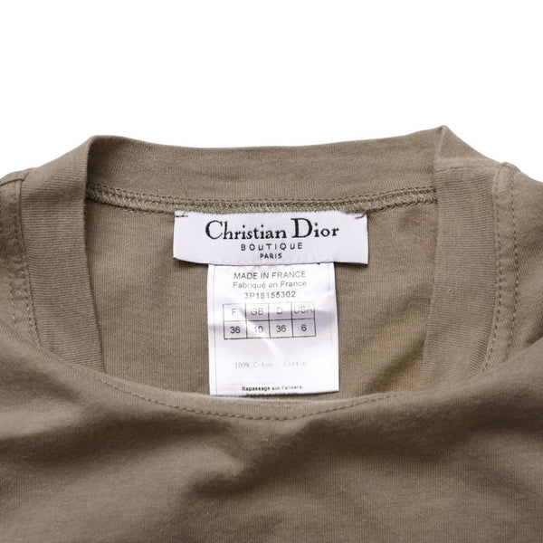Christian Dior クリスチャンディオール タンクトップ 3P16155302 サイズ38 デニムロゴ サンドカーキ ガリアーノ期 美品 中古 4a002893