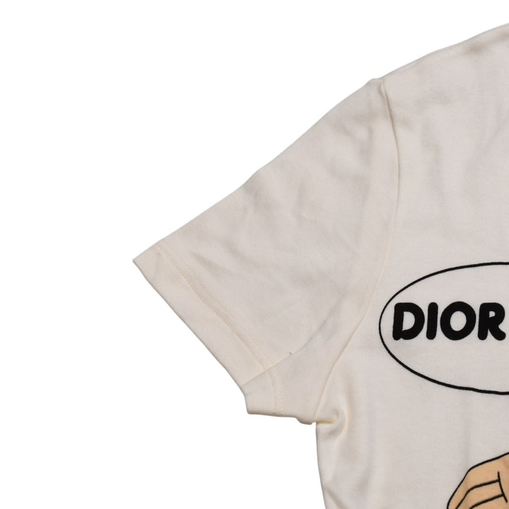極美品 Christian Dior クリスチャンディオール ヴィンテージ リンガーTシャツ ガリアーノ期 Tシャツ ホワイト ブルー 平成レトロデザイン 5E16155204 中古 4a002896