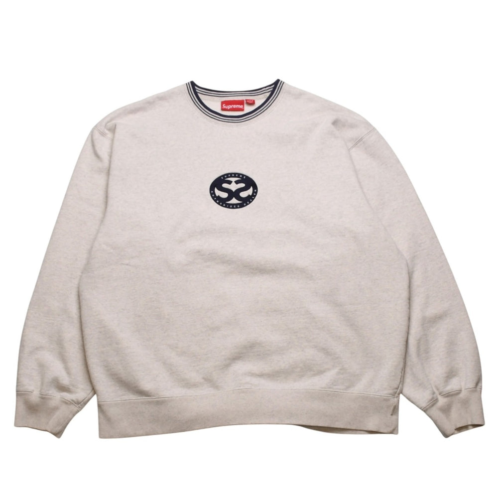 Supreme シュプリーム Double S Crewneck 2022SS ヘザーオートミール スウェット SW クルーネック リンガーネック XLサイズ 美品 中古 4a003062