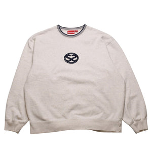 Supreme シュプリーム Double S Crewneck 2022SS ヘザーオートミール スウェット SW クルーネック リンガーネック XLサイズ 美品 中古 4a003062