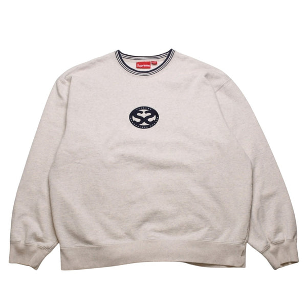 Supreme シュプリーム Double S Crewneck 2022SS ヘザーオートミール スウェット SW クルーネック リンガーネック XLサイズ 美品 中古 4a003062